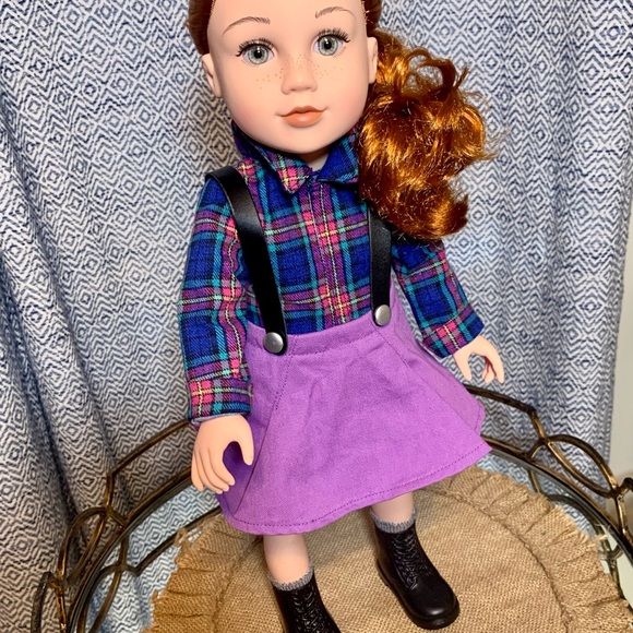 Journey Girls KELSEY 18" Doll Red Curly Ling Hair Green Eyes Freckles Like New - Picture 3 of 12